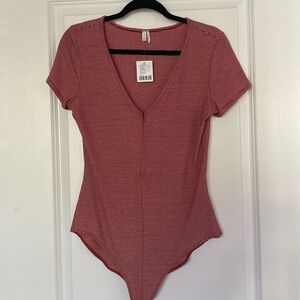 Red pinstripe Bodysuit #UO
